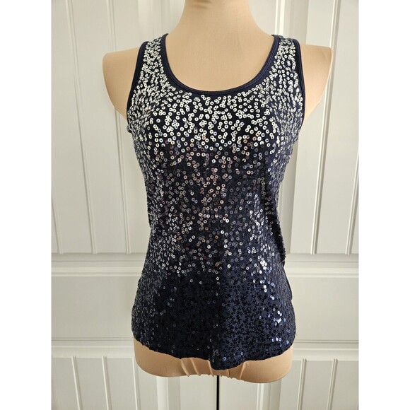 Apt 9 Blue And Silver Ombre Sparkly Tank Cami Size S - Picture 1 of 7